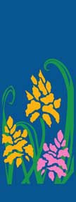 Yellow and Pink Flowers Light Pole Banner 17" x 36" 