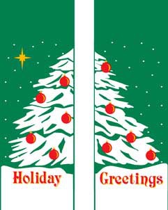 Double Holiday Tree Light Pole Banner 30" x 60"