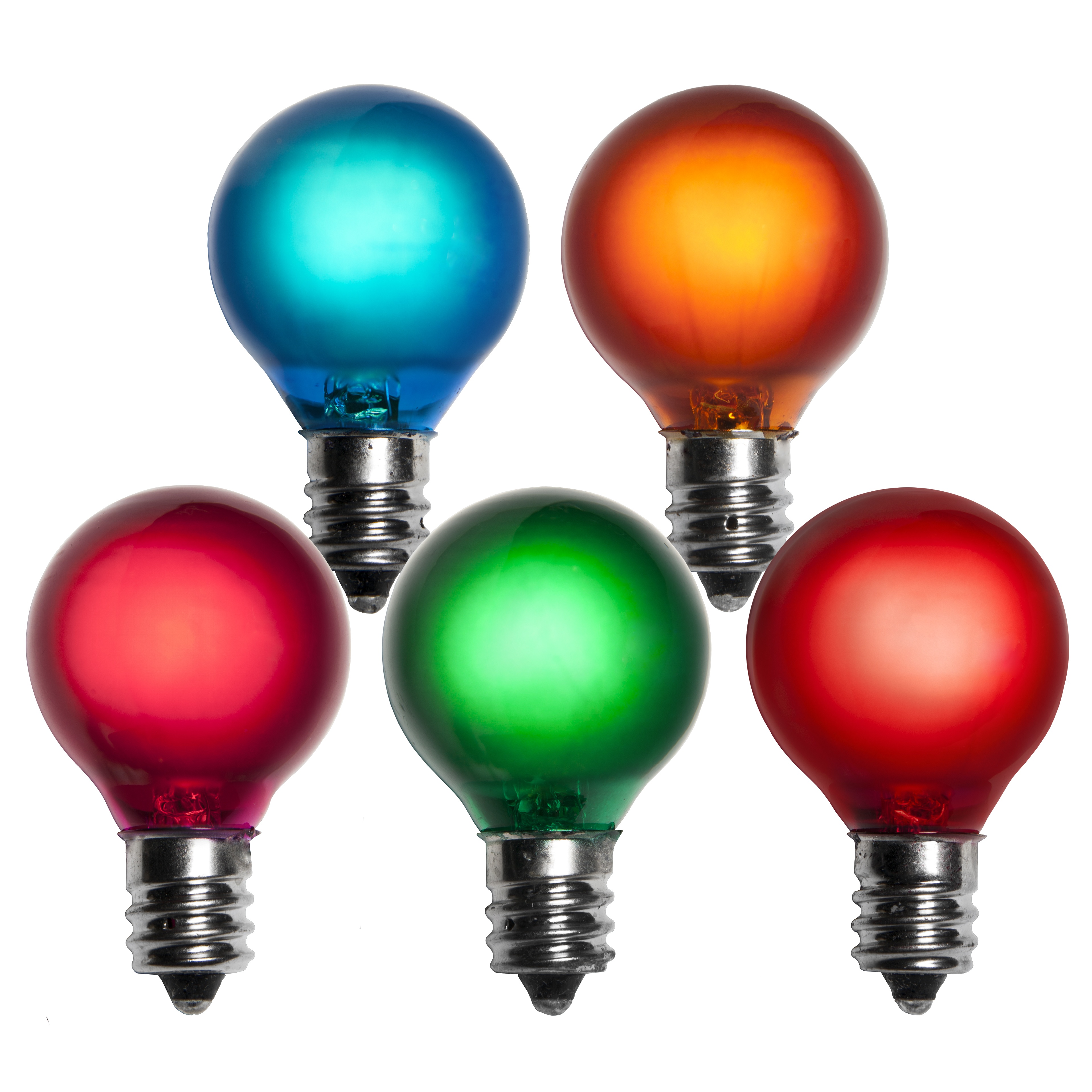 E12 Satin Multicolored G30 Globe Lights