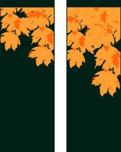 Fall Leaves on Green Fabric Light Pole Banner 30" x 60"