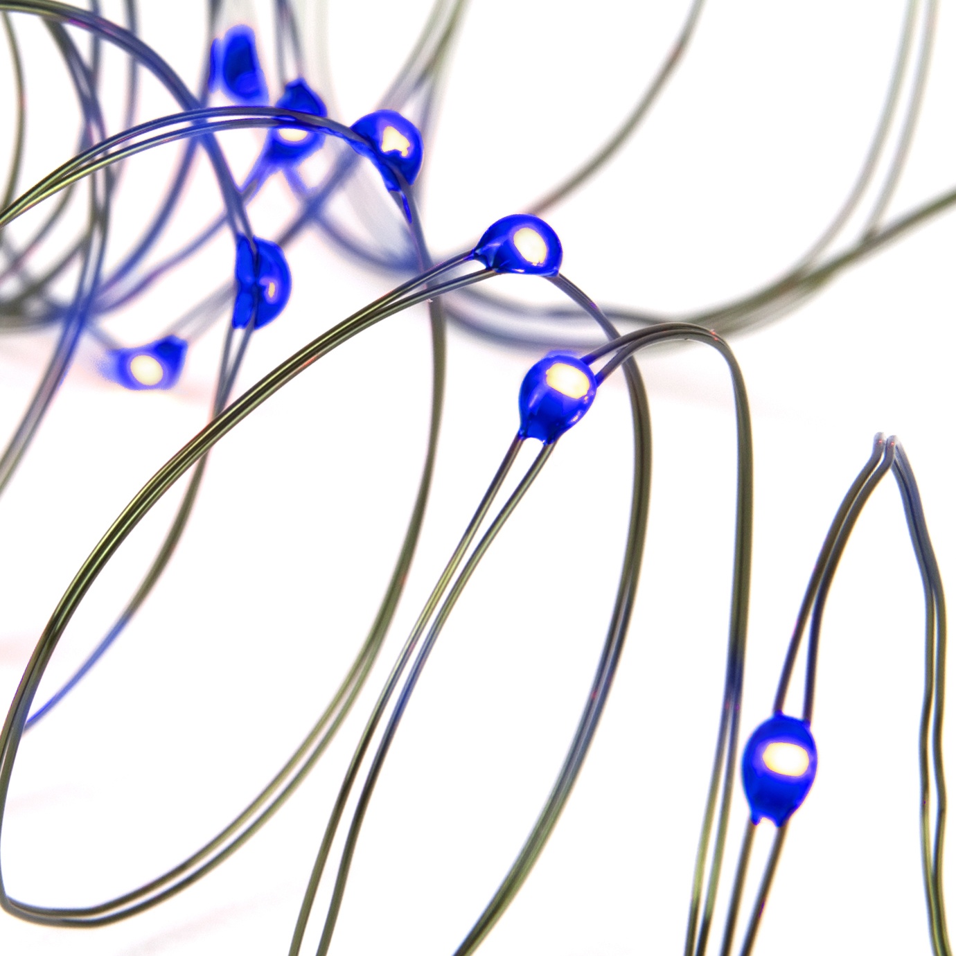 LED Blue Fairy Lights Battery Operated Ultra Thin Wire