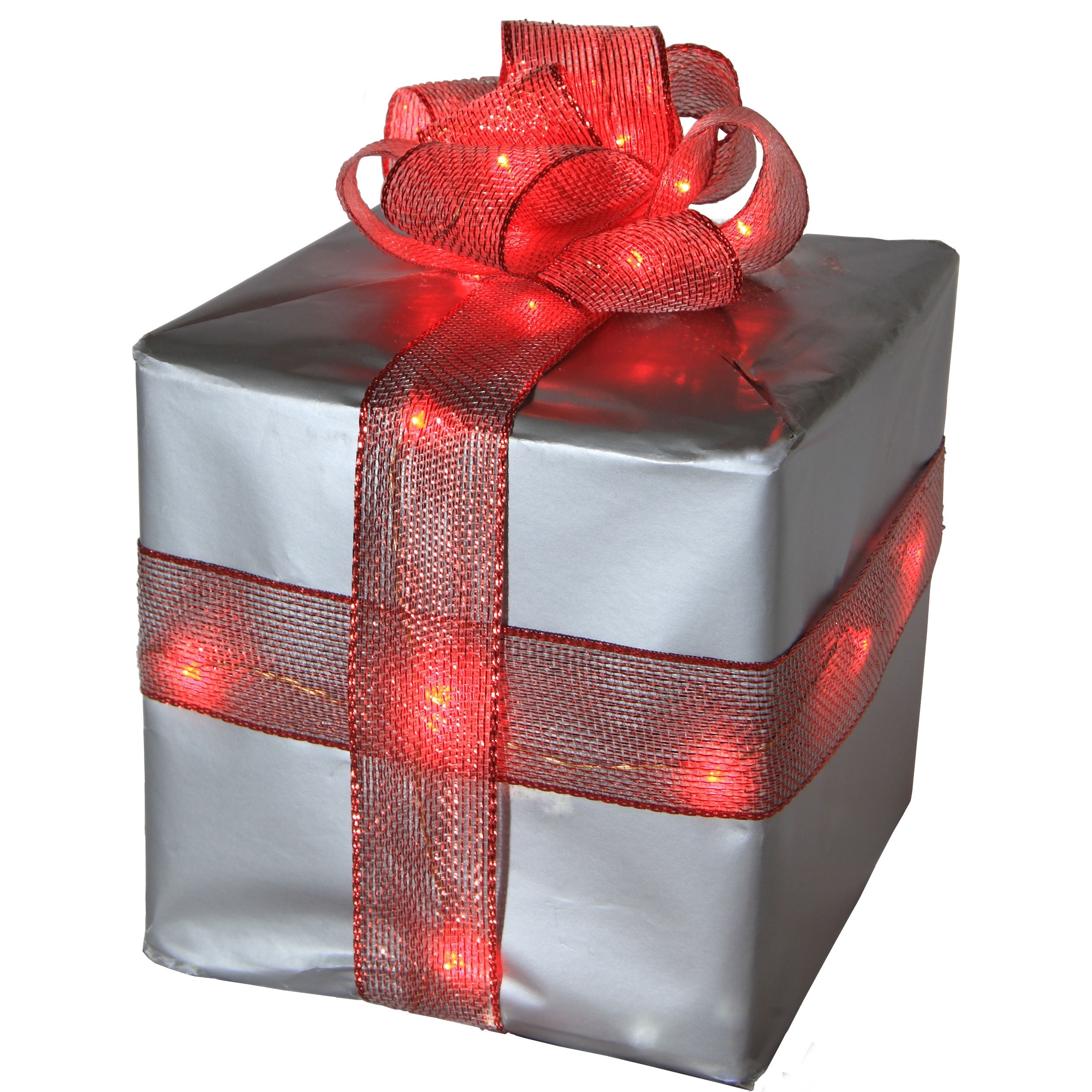 Battery Operated Micro Ribbon LED Lights, 35 Red Lamps - 2 Spacing, Red Wire