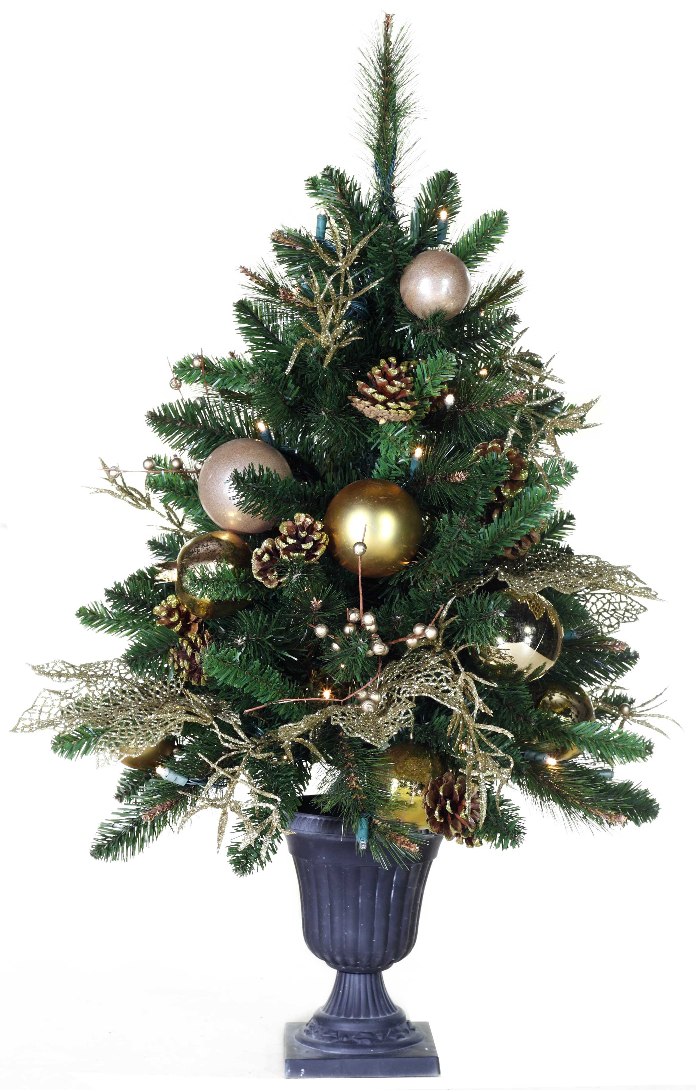 3' Royal Gold Battery Operated Table Top Potted Tree