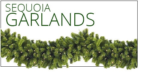 9' x 18" Pre-Lit Sequoia Pine Commercial Garland, 100 Clear Lamps