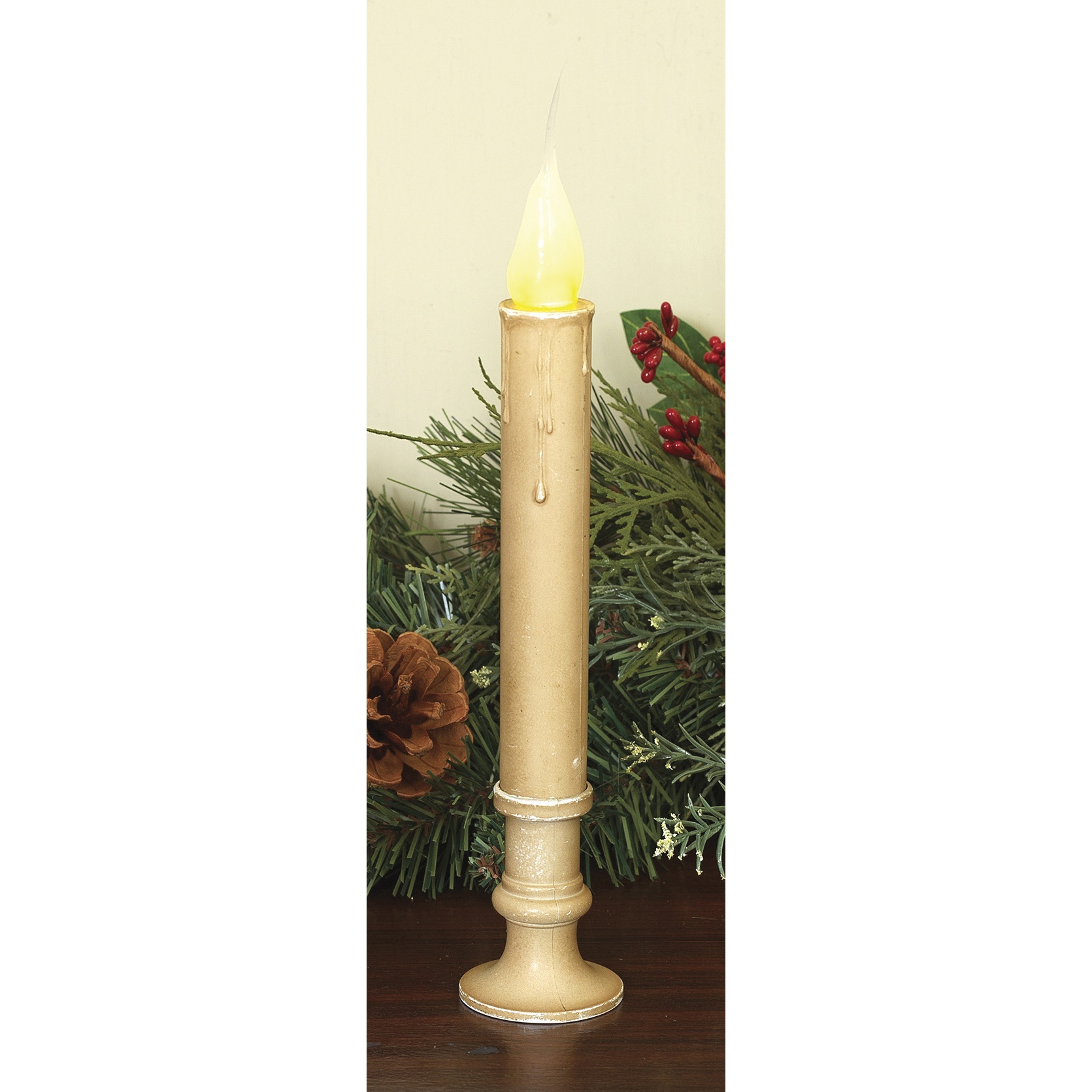 Antique Ivory Battery Operated Christmas Window Candle