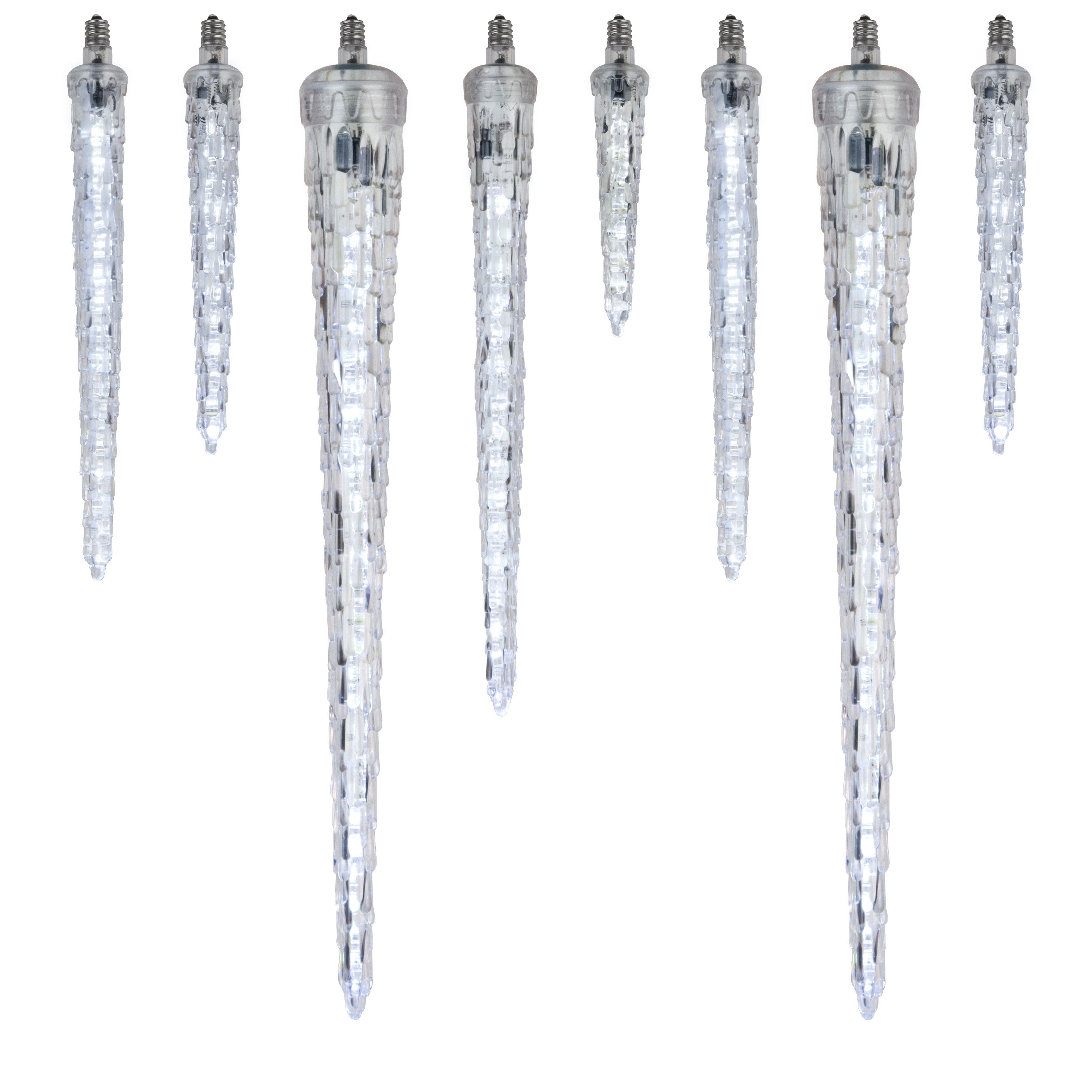 Cool White Falling Icicle LED Christmas Bulbs