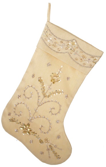 gold Christmas stocking