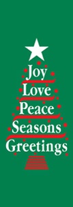Joy, Love and Peace Tree Light Pole Banner 30" x 84"