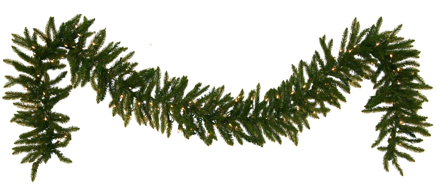 9' Pre-Lit Norway Spruce LED Garland, 100 Warm White LED Lights