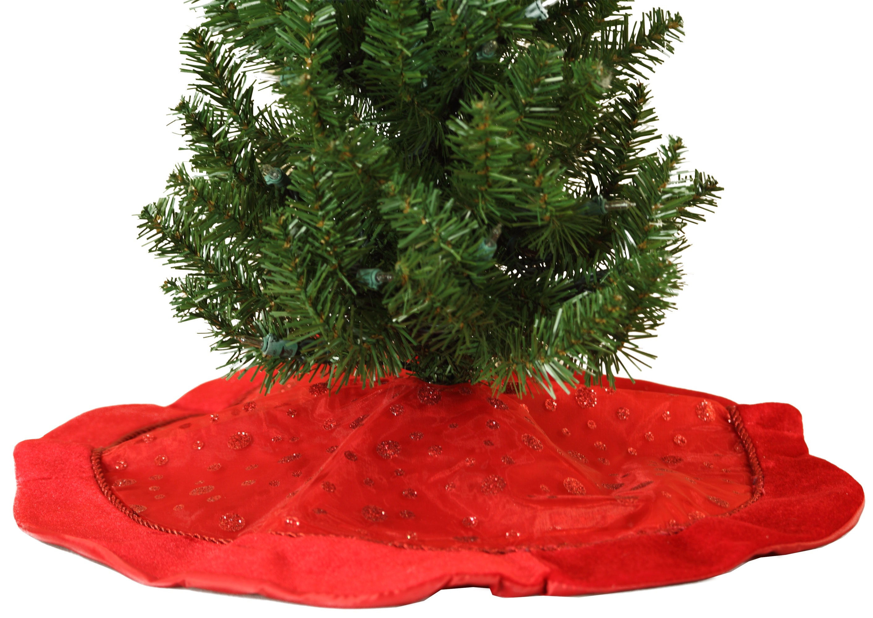Bright Red Mini Christmas Tree Skirt