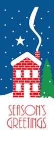 Winter House Light Pole Banner 30" x 84"