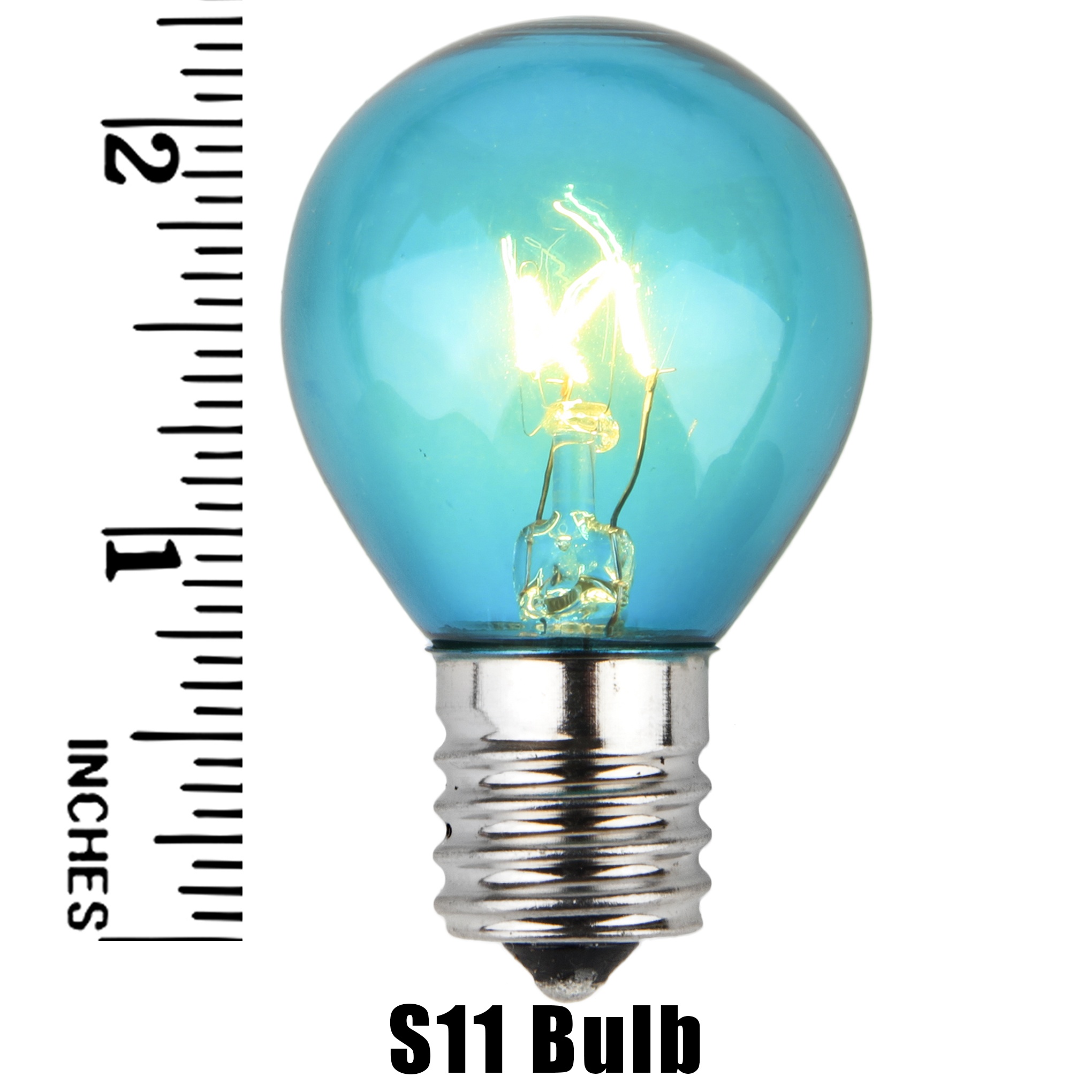 S11 Teal Transparent Incandescent Sign Lamp Measurement