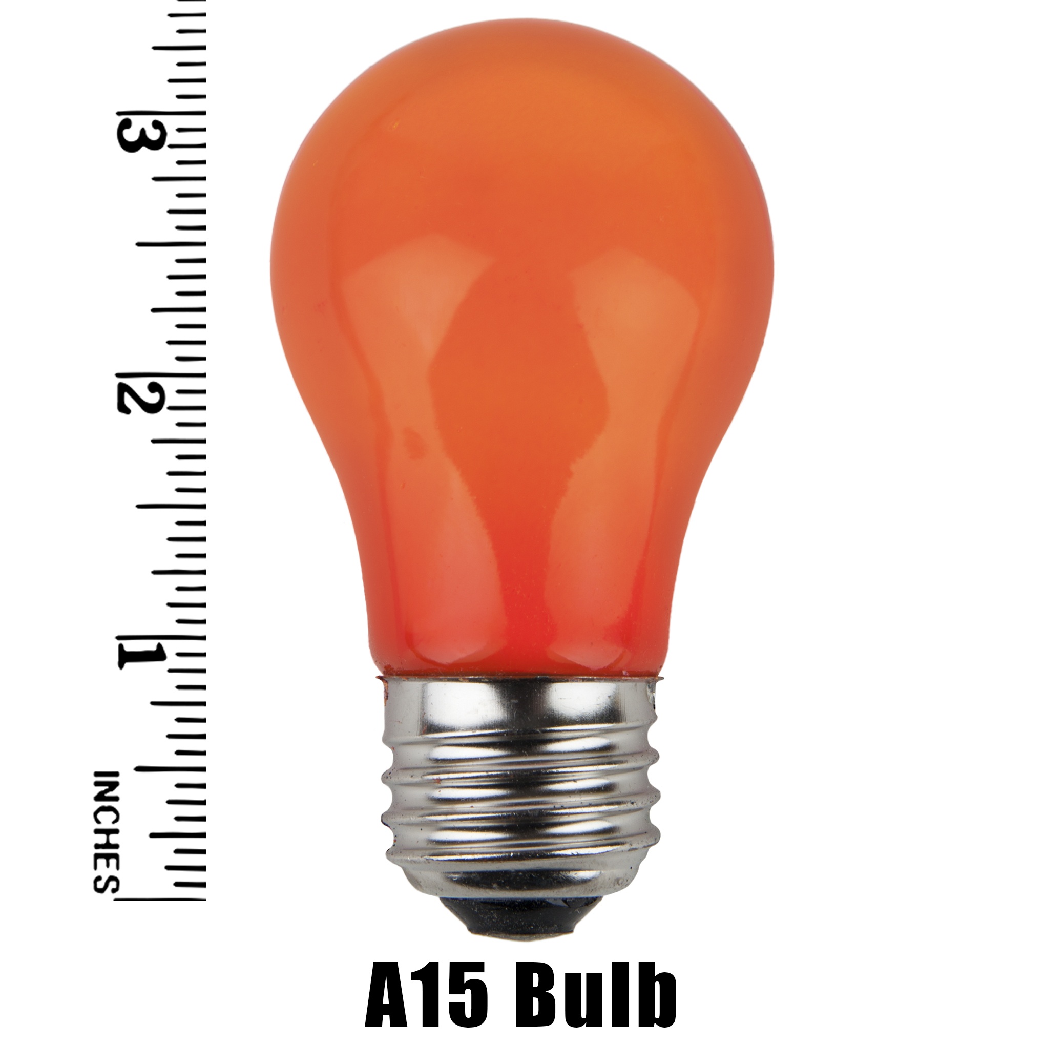 A15 Amber Opaque Incandescent Bulb Measurement
