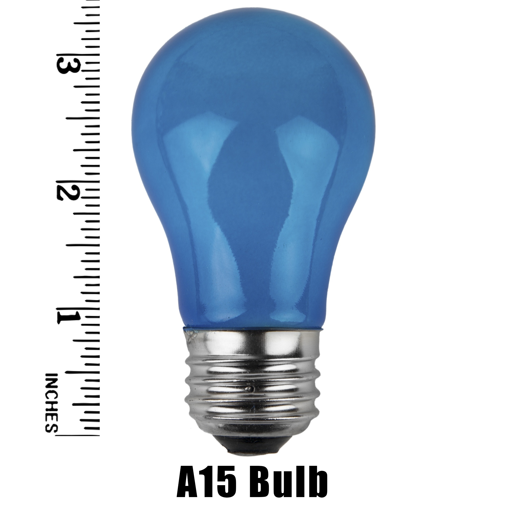 A15 Blue Opaque Incandescent Bulb Measurement
