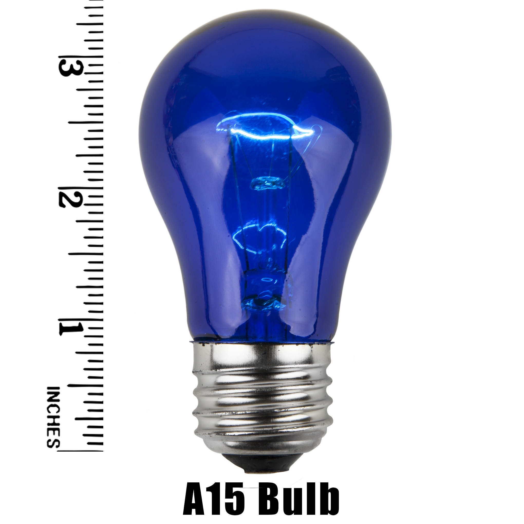 A15 Blue Transparent Incandescent Bulb Measurement