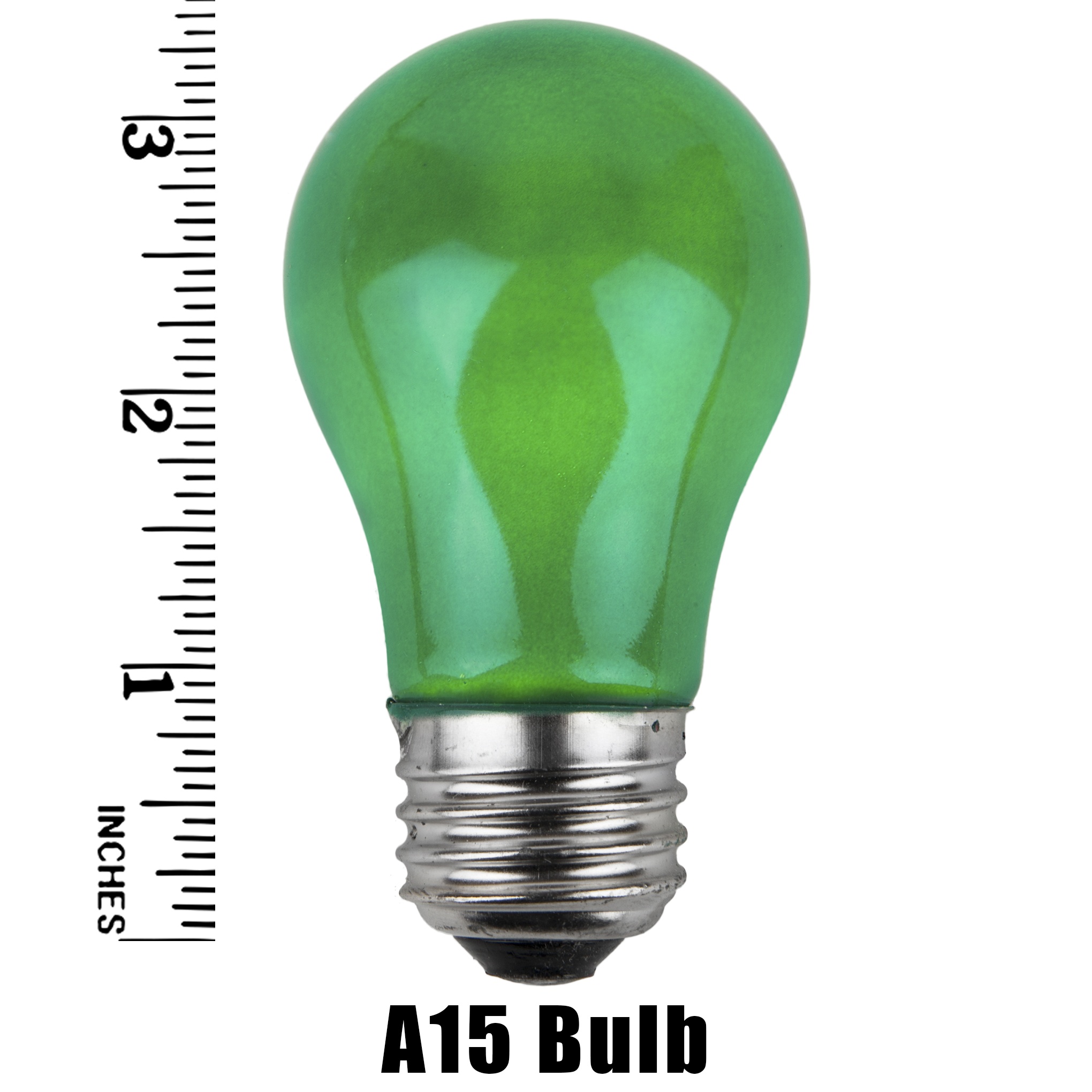 A15 Green Opaque Incandescent Bulb Measurement