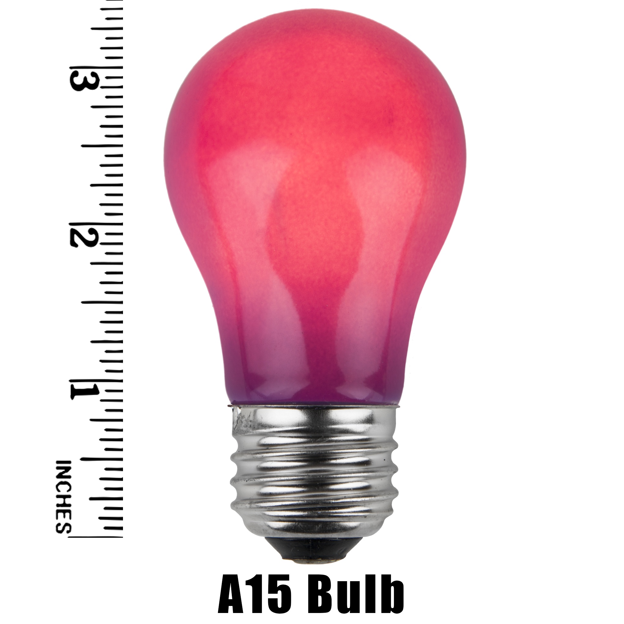 A15 Purple Opaque Incandescent Bulb Measurement