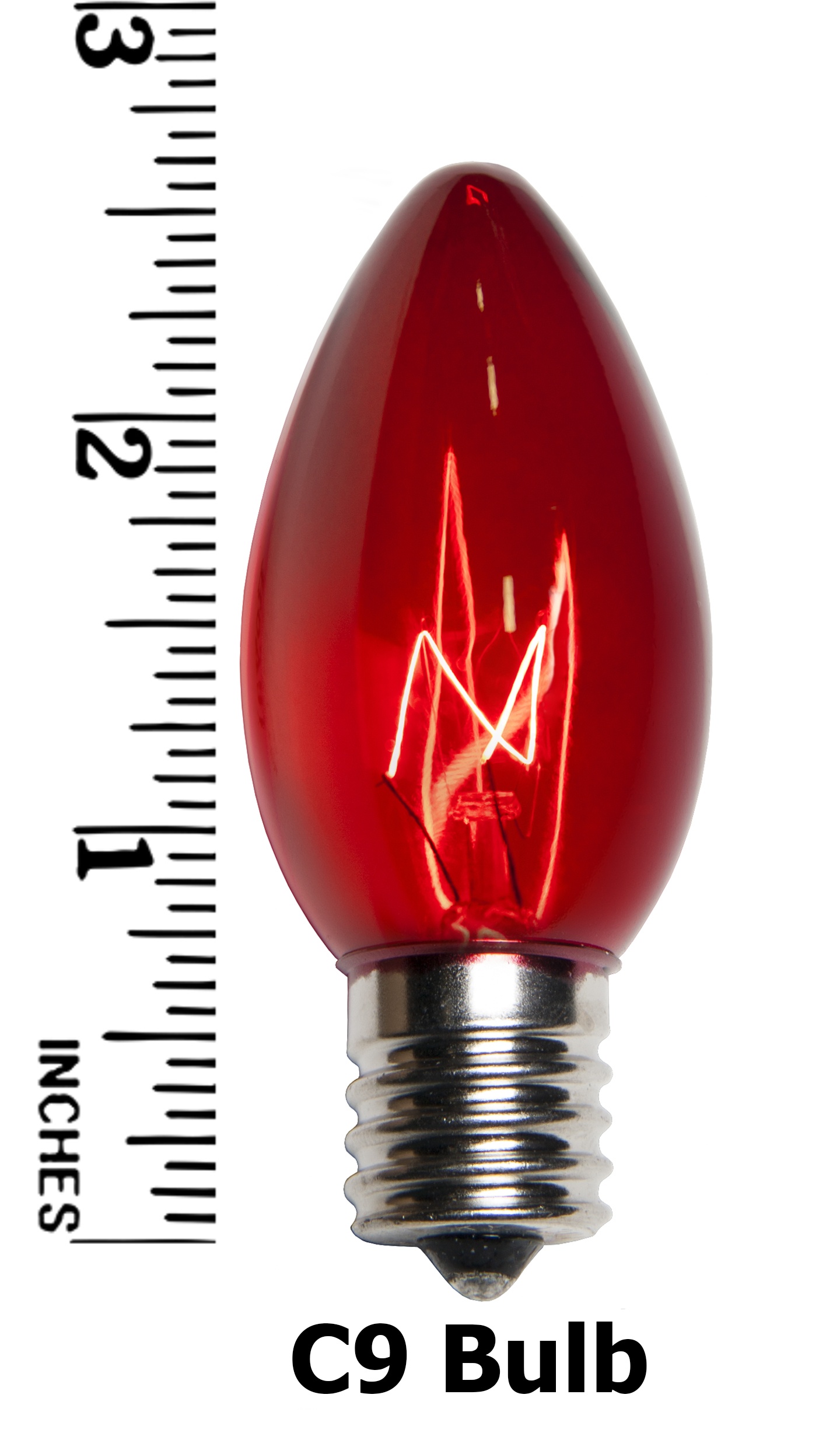C9 Red Incandescent Bulb