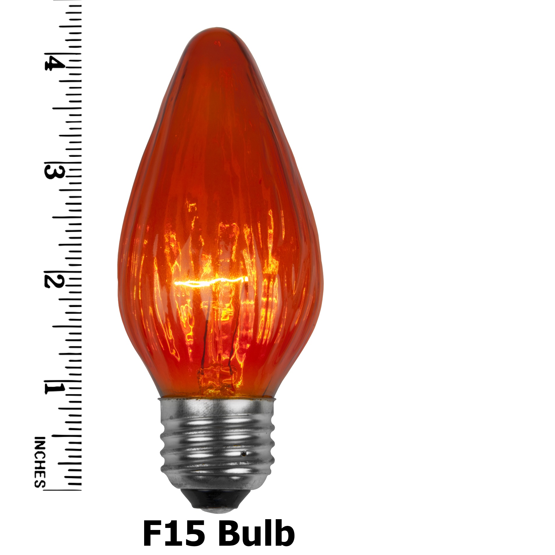 F15 Amber Flame Replacement Bulb E26 Base Measurements