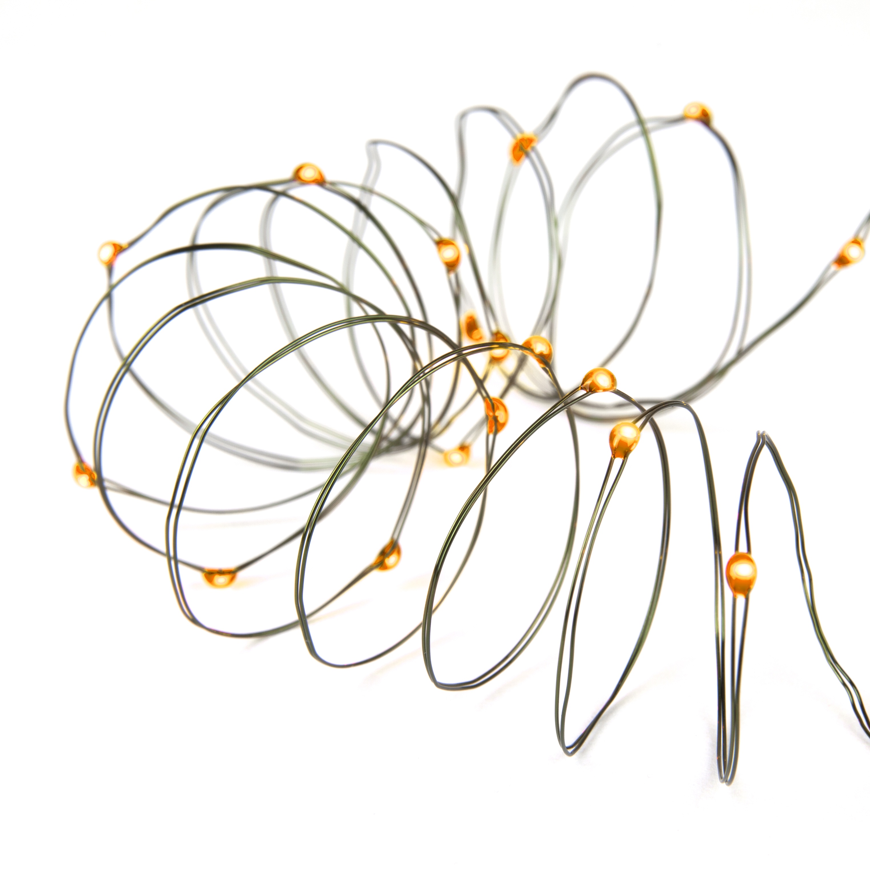 LED Amber Fairy Lights Battery Operated Ultra Thin Wire
