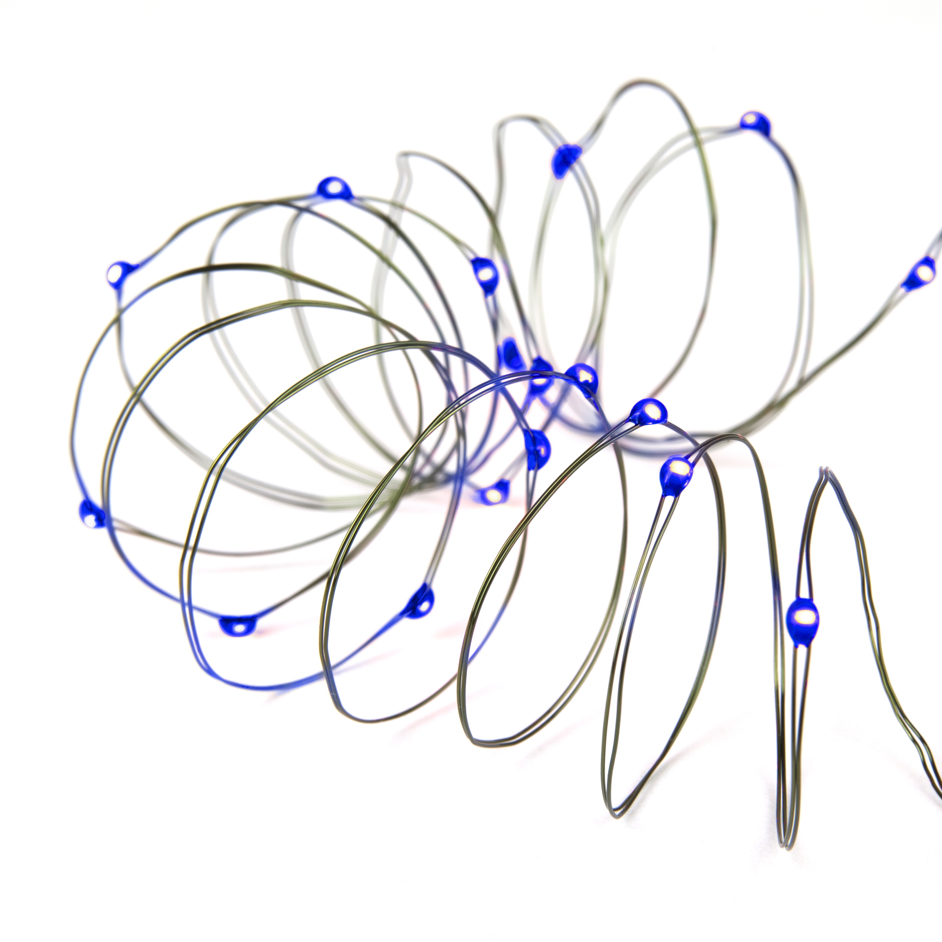 LED Blue Fairy Lights Battery Operated Ultra Thin Wire