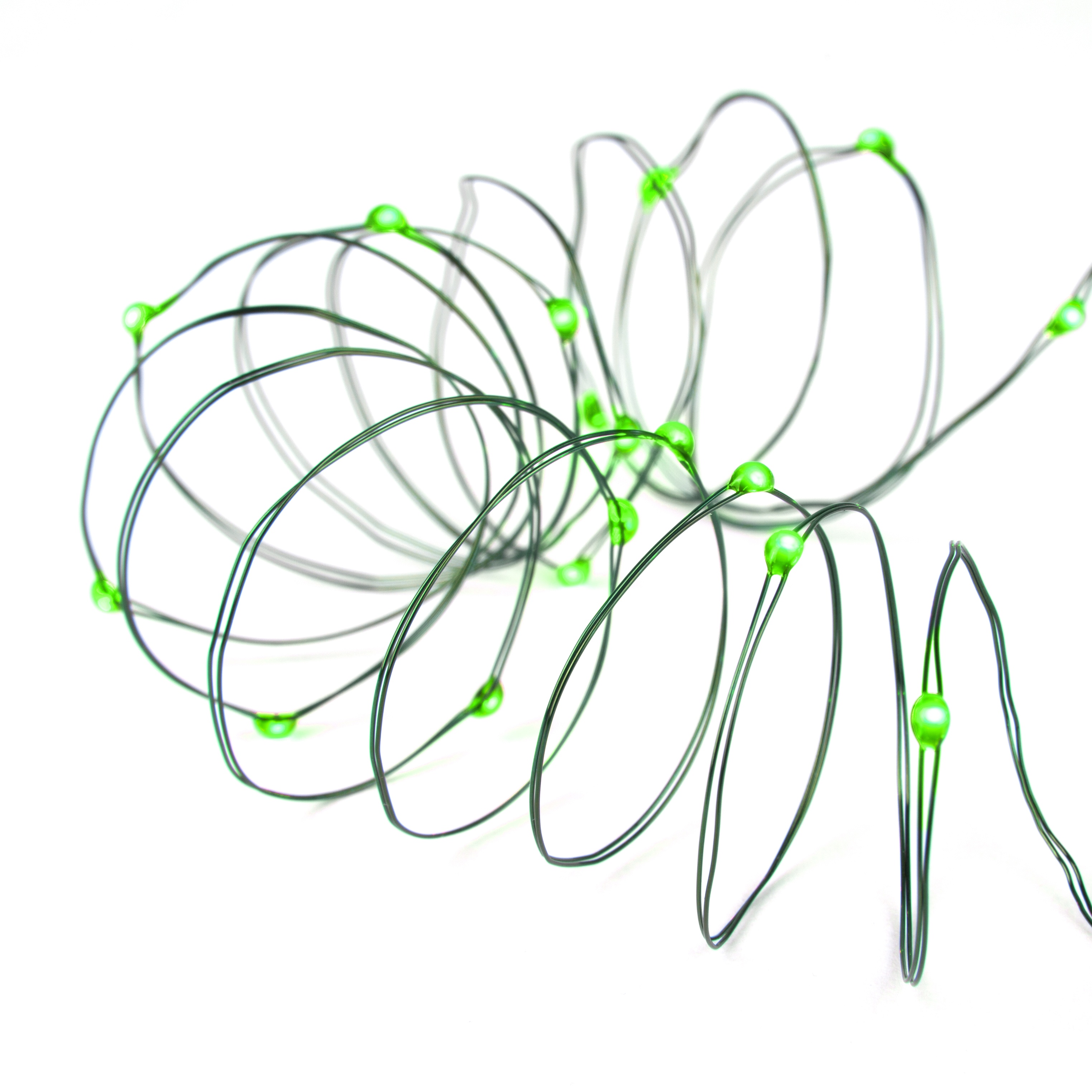LED Green Fairy Lights Battery Operated Ultra Thin Wire