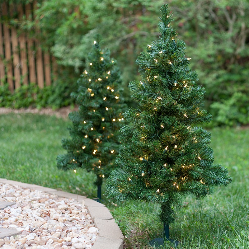 lit tree pre walkway trees outdoor fir led decorations winchester lamps clear mini warm foot christmaslightsetc