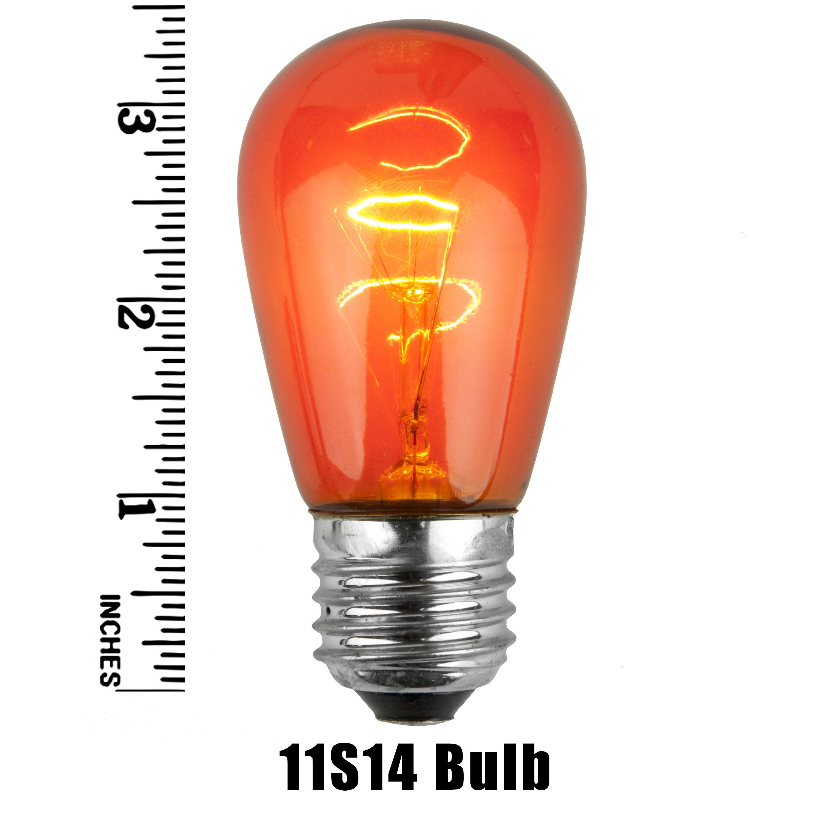 11S14 Transparent Incandescent Amber Sign Lamp Measurement