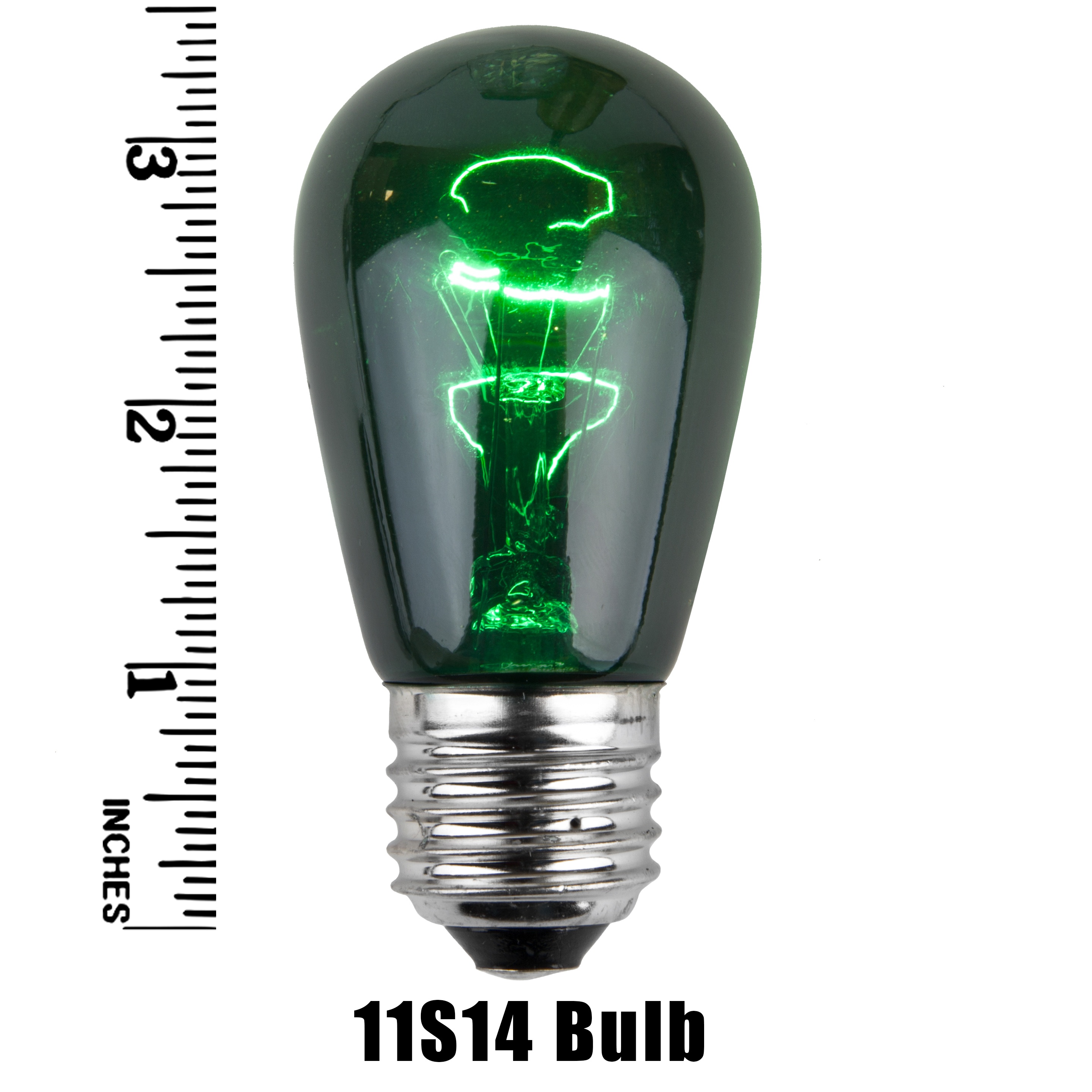 11S14 Transparent Incandescent Green Sign Lamp Measurement
