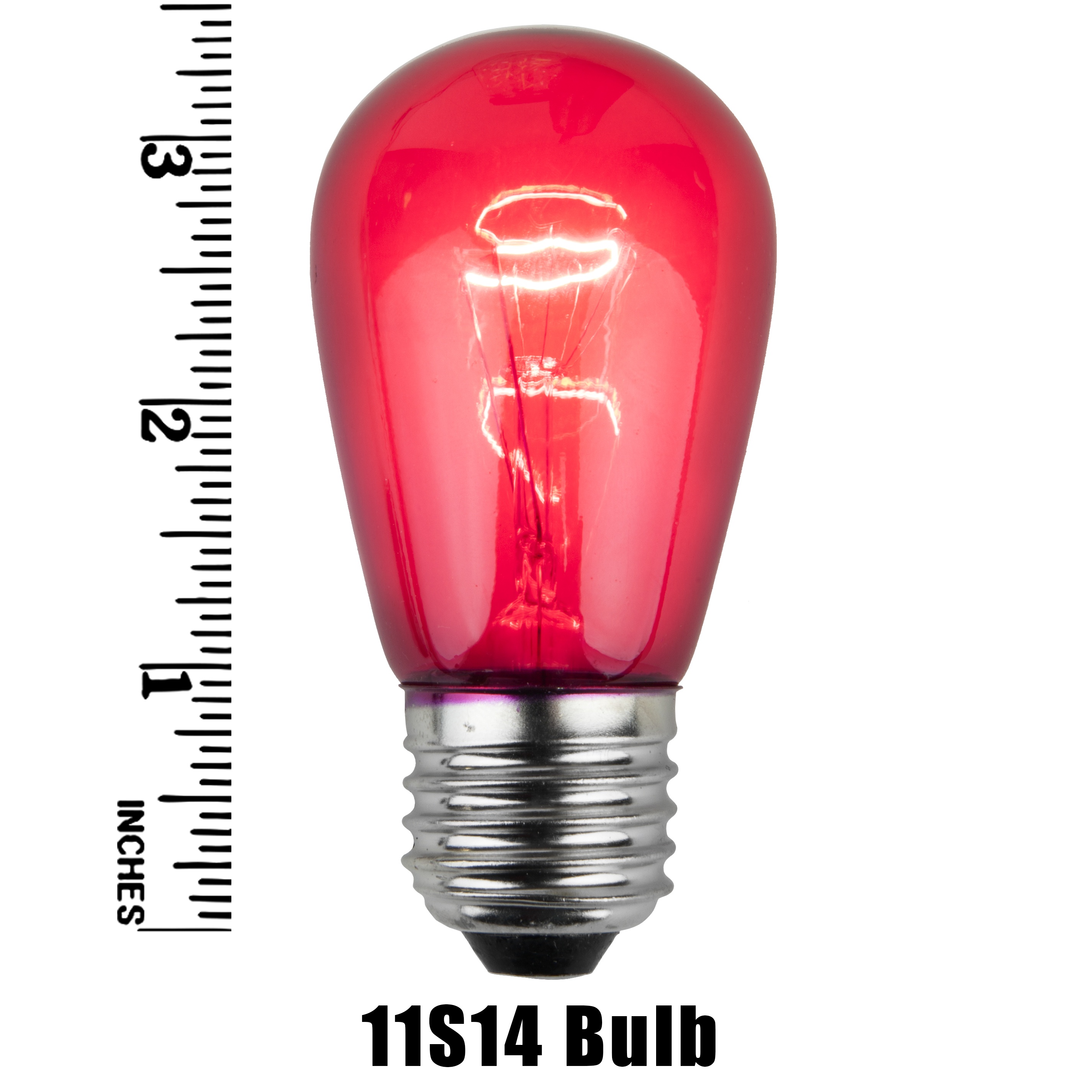 11S14 Transparent Incandescent Pink Sign Lamp Measurement
