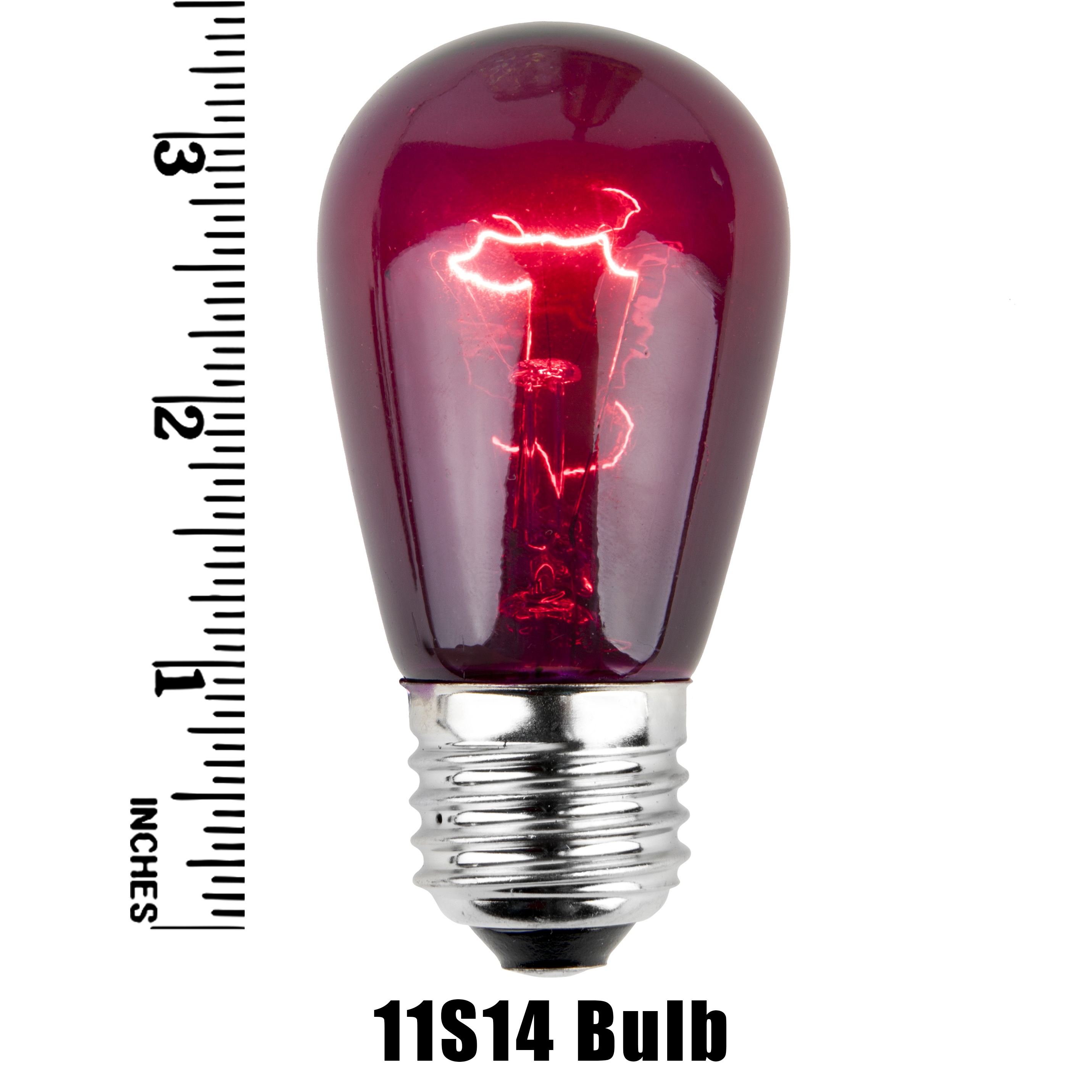 11S14 Transparent Incandescent Purple Sign Lamp Measurement