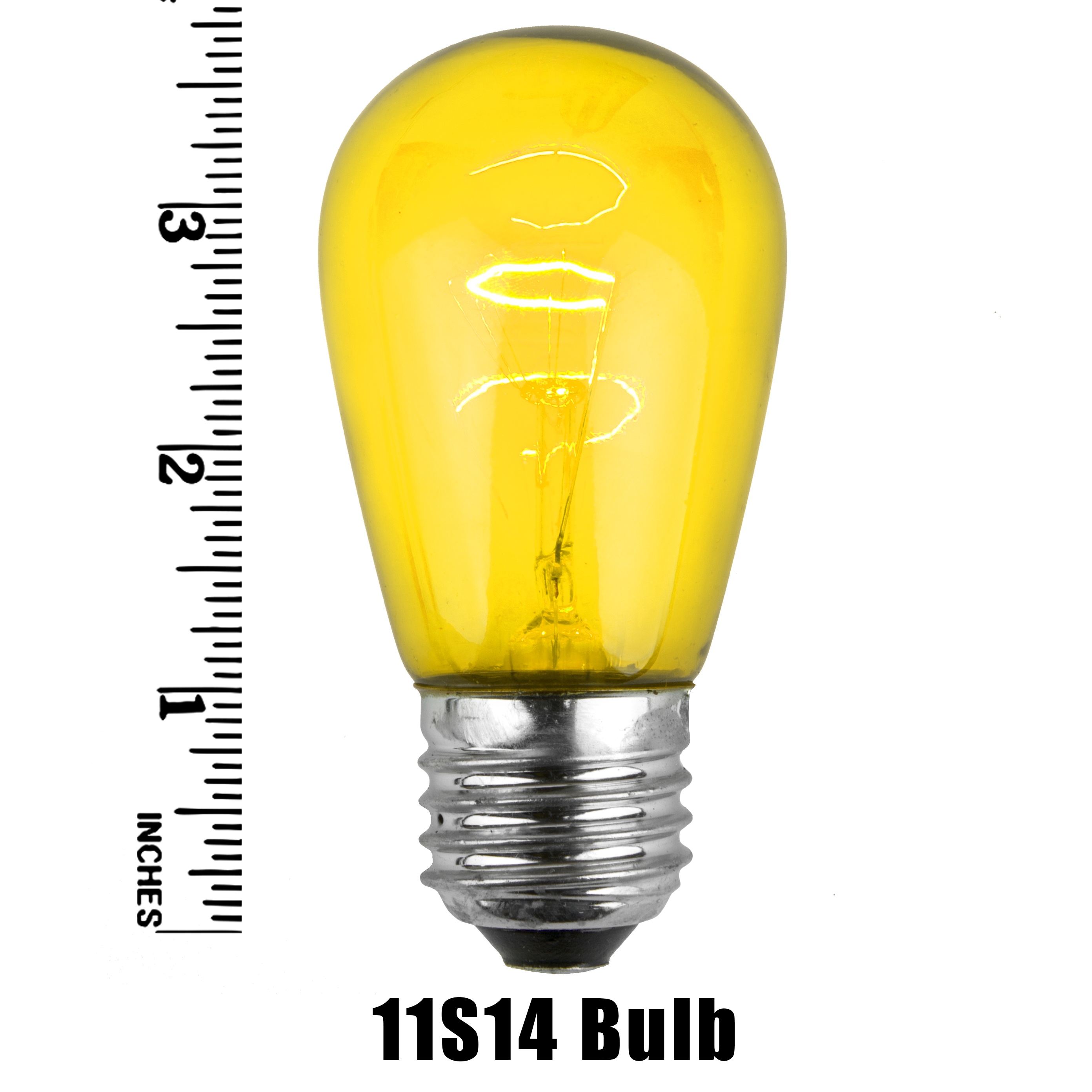 11S14 Transparent Yellow Incandescent Sign Lamp Measurement