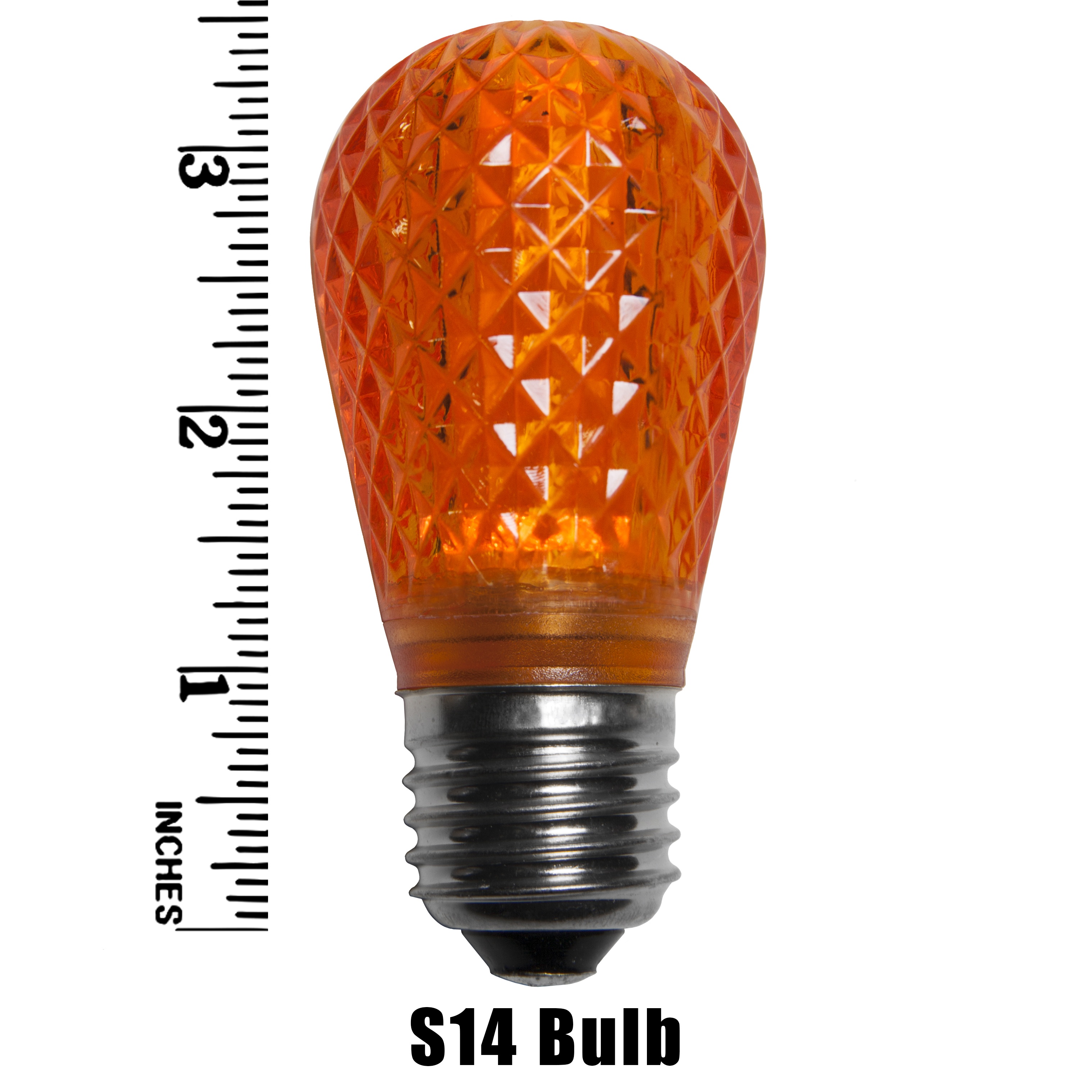 S14 LED T50 Amber Replacement Bulb Measurement