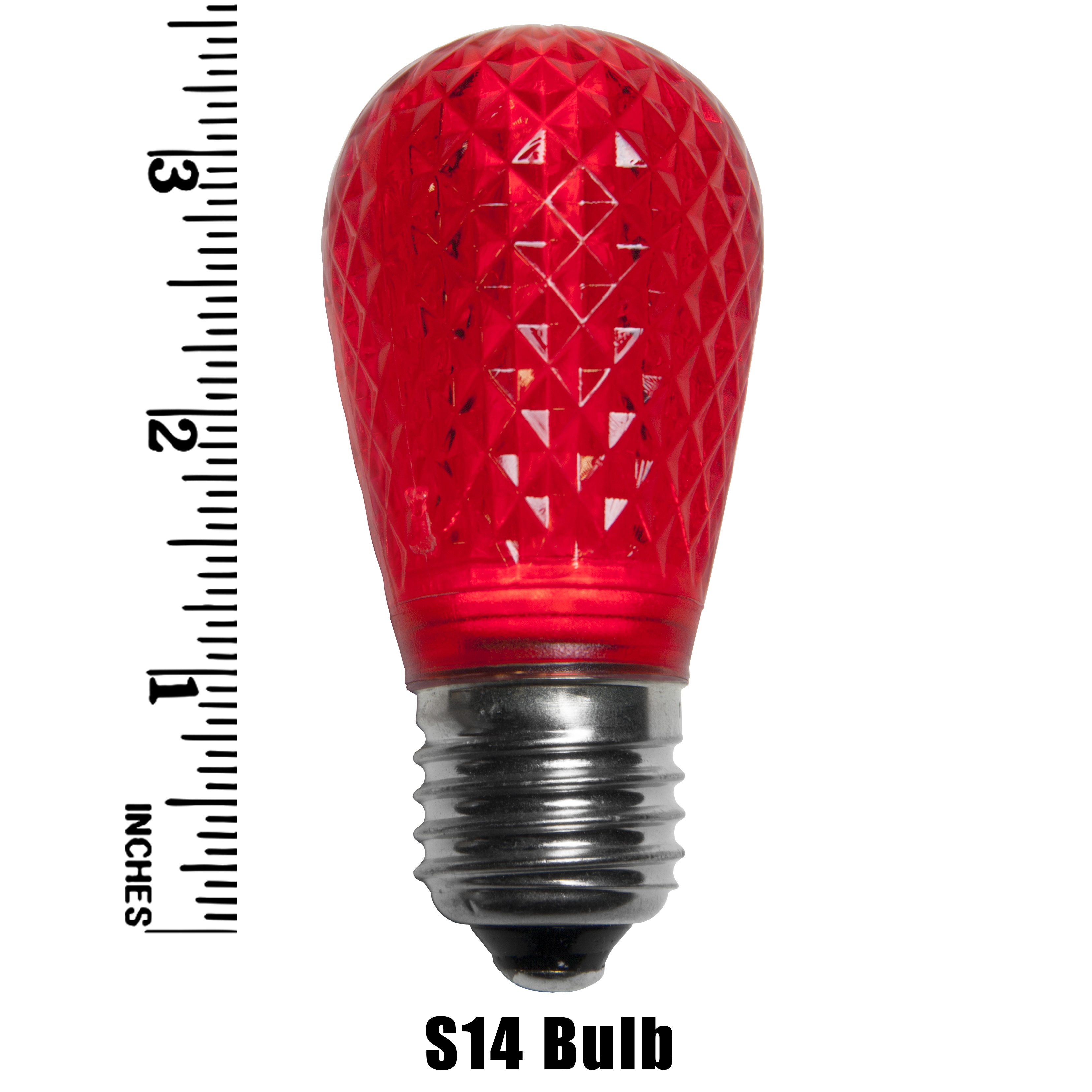 S14 LED T50 Red Replacement Bulb Measurement