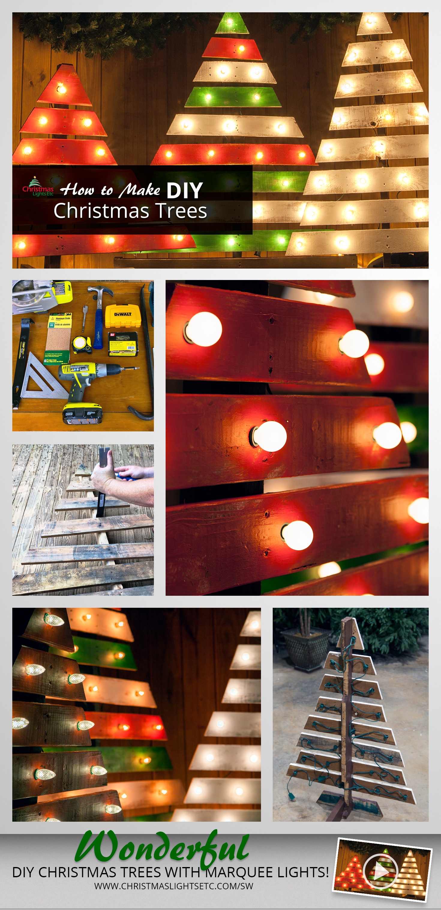 diy christmas tree marquee lights ss