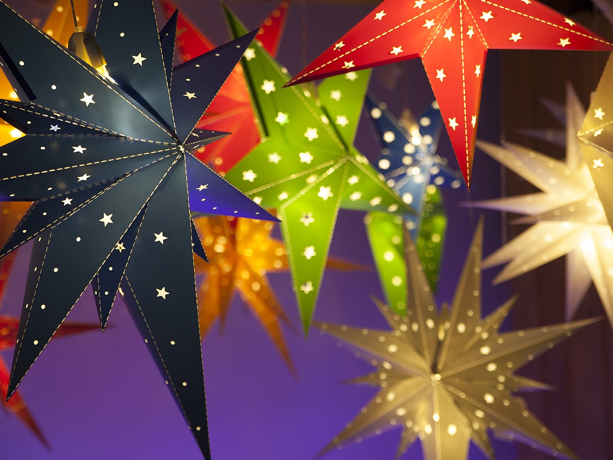 18 5 Point Paper Star Lights Up Holiday Christmas Star by