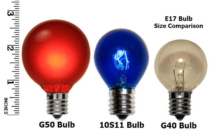 E17 Light Size
					Comparison